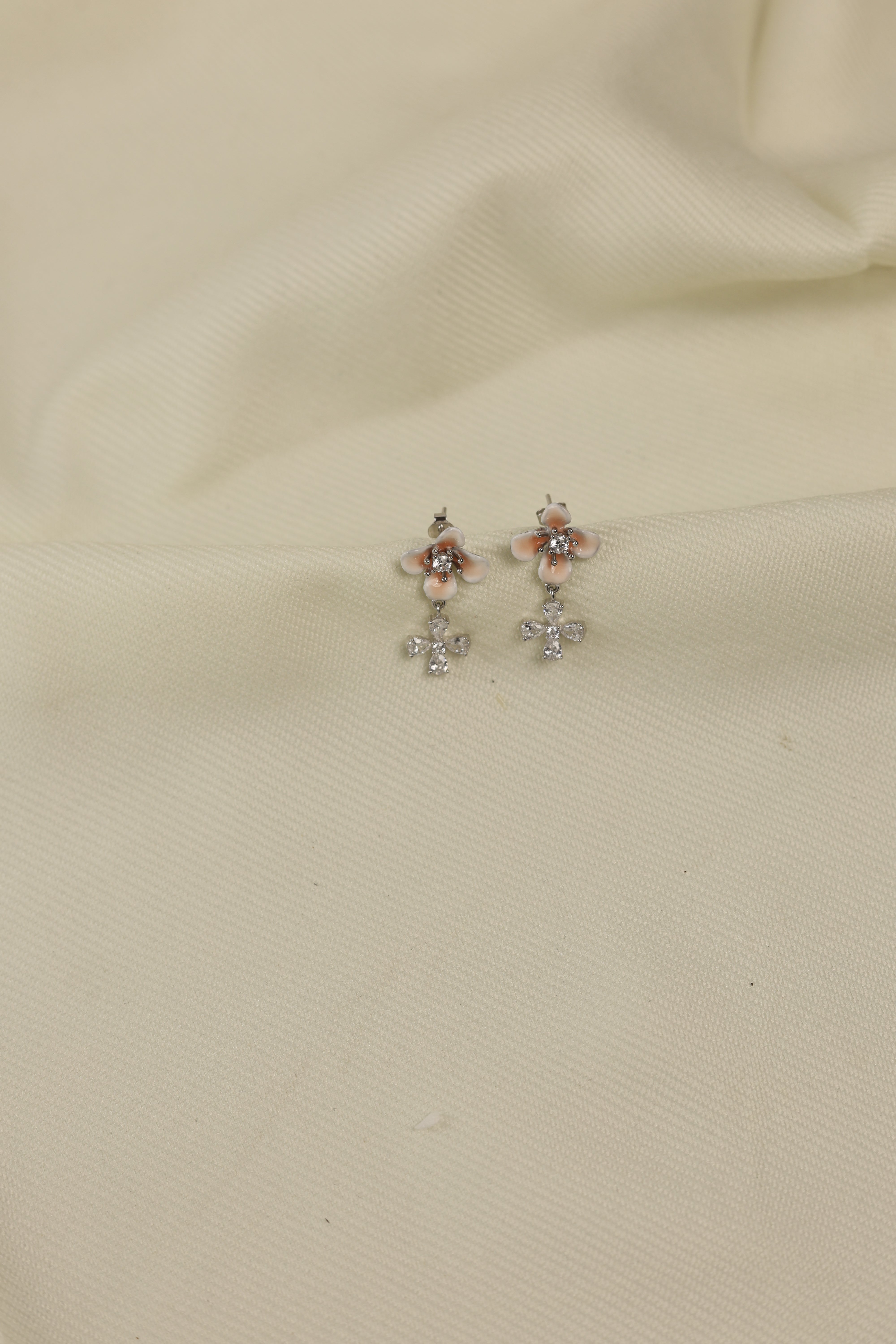 Petite Blossom 925 Sterling Silver Drop Earrings for Women