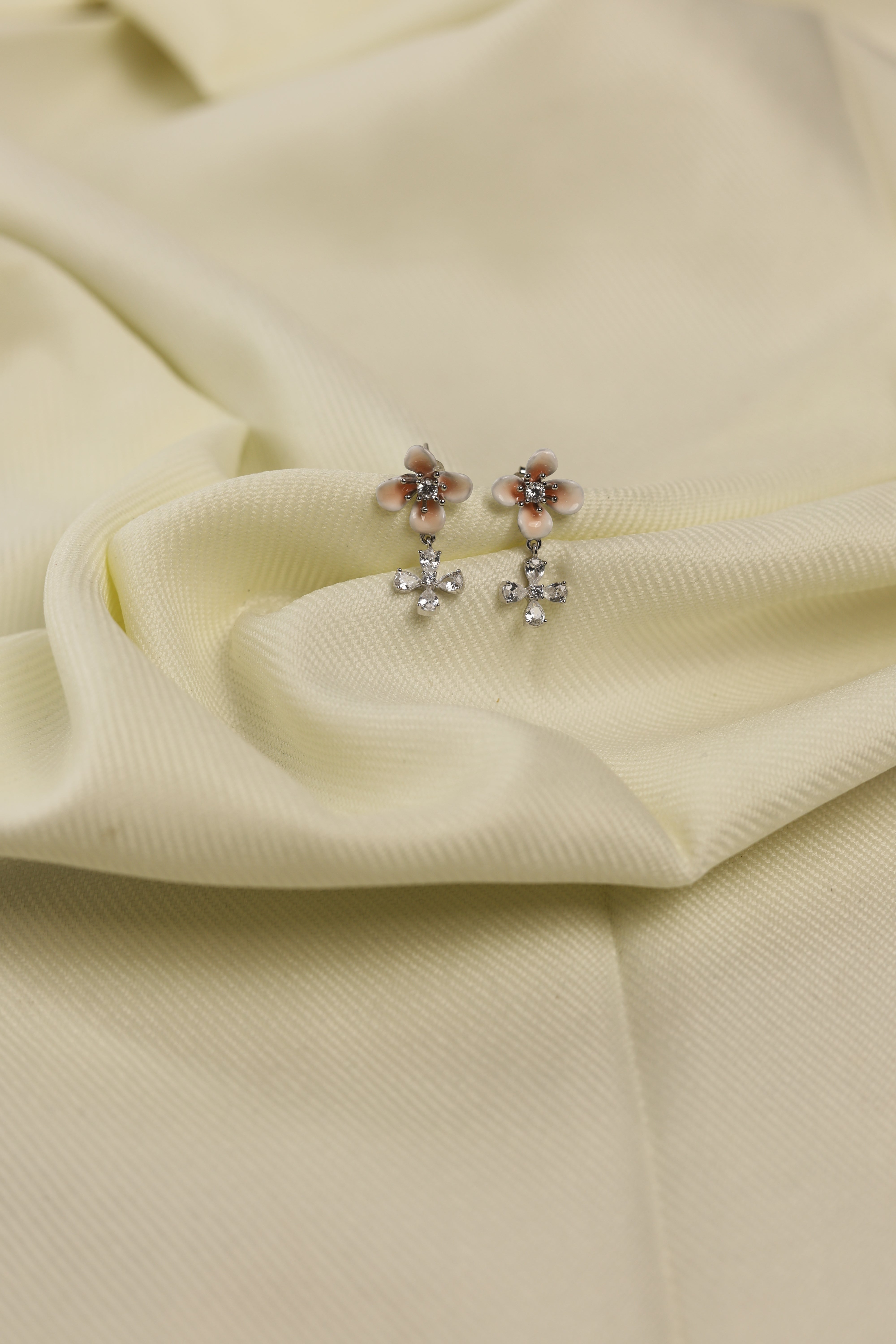 Petite Blossom 925 Sterling Silver Drop Earrings for Women