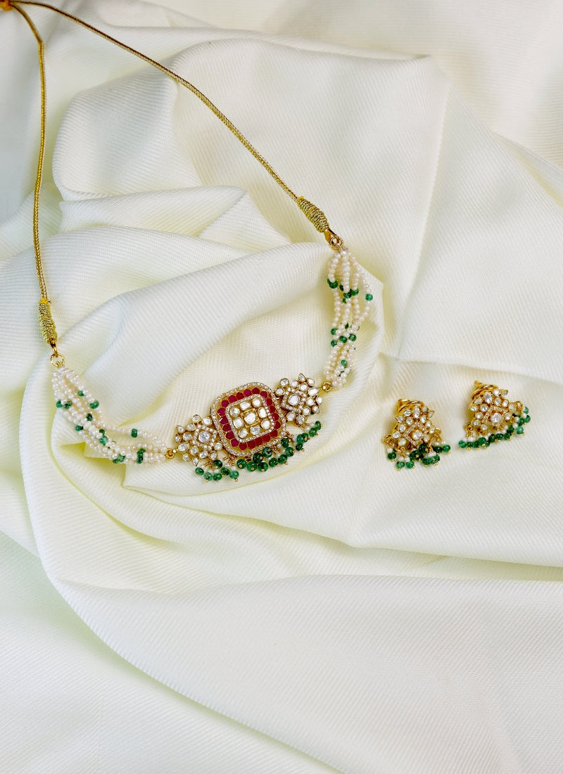 Luna Curve Pearl Necklace Set