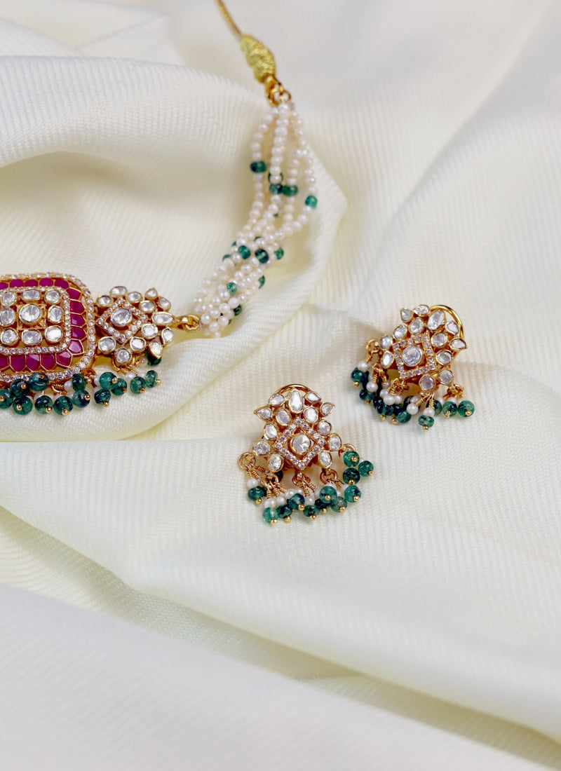 Luna Curve Pearl Necklace Set